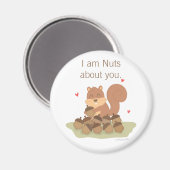 Aimant Écureuil mignon Je suis Nuque À propos de toi Pun  (Recto/Verso)