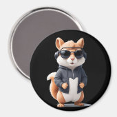 Aimant Écureuil portant Sweat - shirt à capuche drôle Coo (Recto/Verso)