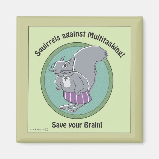 Aimant Écureuils contre l'aimant multitâche (Devant)