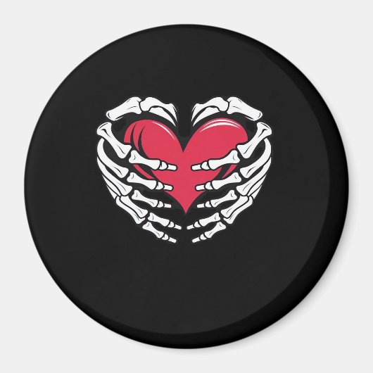 Aimant Ed Heart Dans Les Mains Squelettiques Classique (Devant)