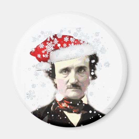 Aimant Edgar Allan Poe Casquette de Noël Snowflake (Devant)
