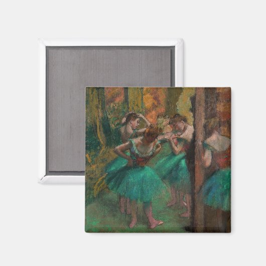 Aimant Edgar Degas - Danseurs, rose et vert (Recto/Verso)