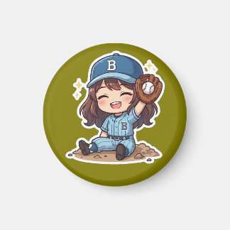 Aimant Édition Chibi Baseball - Attrape victorieuse