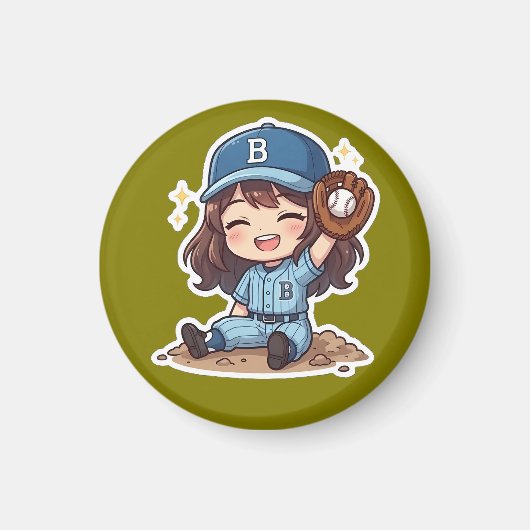 Aimant Édition Chibi Baseball - Attrape victorieuse (Devant)