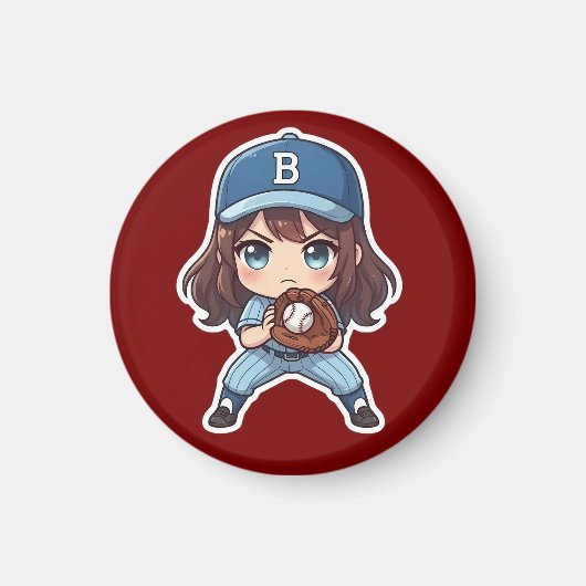Aimant Édition Chibi Baseball - Position de préparation (Devant)