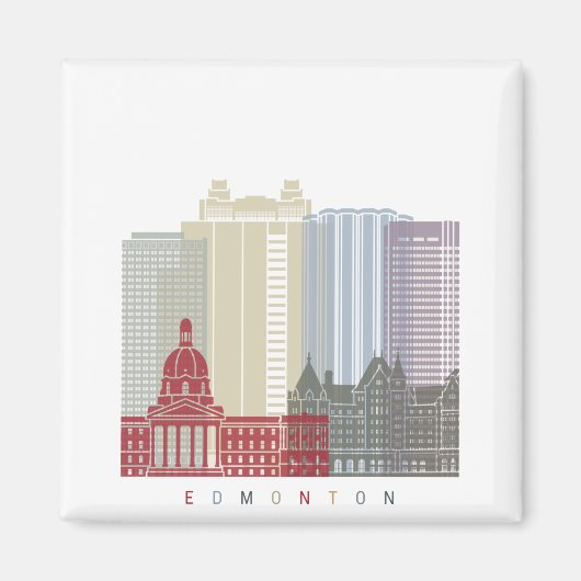 Aimant Edmonton skyline poster (Devant)