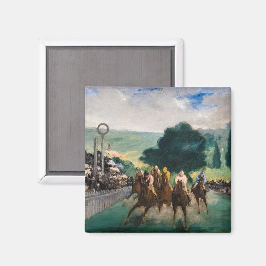 Aimant Edouard Manet - Les courses à Longchamp (Recto/Verso)