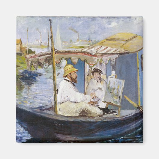 Aimant Edouard Manet - Monet dans son bateau atelier (Devant)