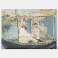 Edouard Manet - Monet Peinture sur son Studio Boat