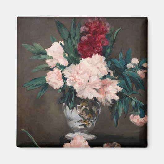 Aimant Edouard Manet - Vase de pivoines sur petit piédest (Devant)