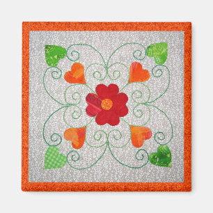 Aimant Édredon fantaisie de coeurs - bloc #2