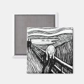 Aimant Edvard Munch - La lithographie de cri (Recto/Verso)