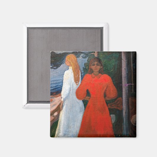 Aimant Edvard Munch - Rouge et Blanc (Recto/Verso)