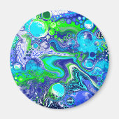 Aimant Effet de peinture à l'aide d'un fluide bleu et ver (Devant)