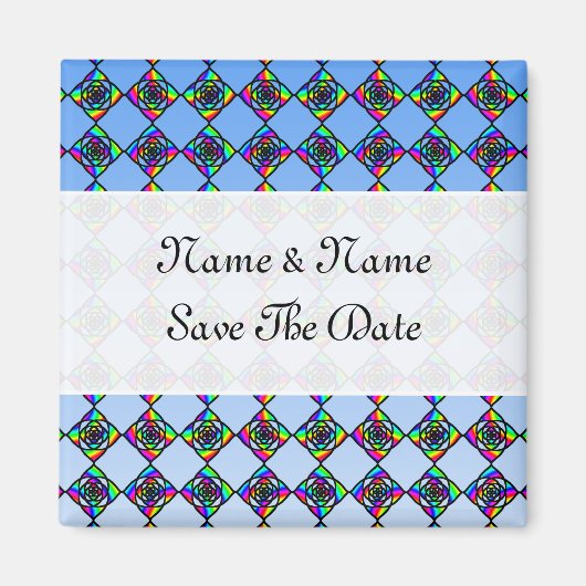 Aimant Effet De Verre Tissé Modèle Floral. (Devant)