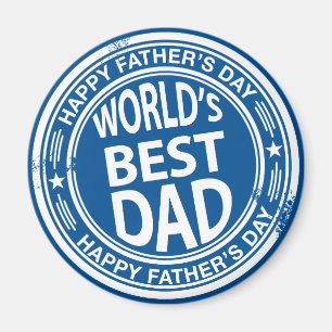 Aimant Effet tampon de fête des pères -white-