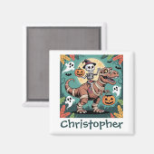 Aimant Éffrayant Dino Rider - Squelette sur Mummy T-Rex (Recto/Verso)