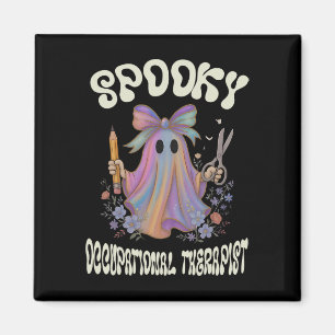 Aimant Éffrayant ergothérapeute fantôme floral Hallowe