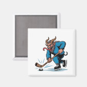 Aimant Éffrayant Krampus Jouer au hockey sur glace Noël (Recto/Verso)
