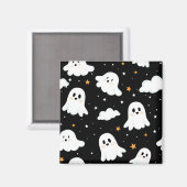 Aimant Éffrayant mignon Halloween Ghost Nuageux Star Sky (Recto/Verso)