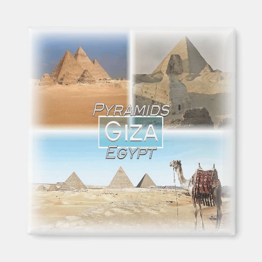 Aimant EG0063 Afrique, Égypte, Caire, pyramide de Gizeh, (Devant)