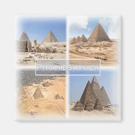 Aimant EG0064 Afrique, Égypte, Caire, pyramide de Gizeh, (Devant)