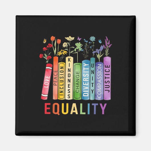 Aimant Egalité Bibliothèque Diversité Inclusion Kindness (Devant)