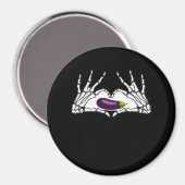 Aimant Eggplant Classic - Squelette Mains Coeur (Recto/Verso)