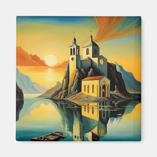 Aimant Église dans le fjord 8 (Devant)