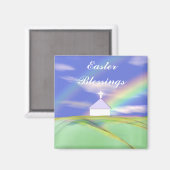 Aimant Église de Pâques et Arc en ciel (Recto/Verso)