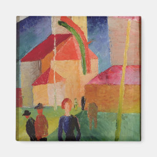 Aimant Église décorée des drapeaux