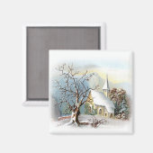 Aimant Église d'hiver (Recto/Verso)
