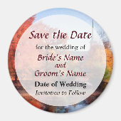 Aimant Église en automne Enregistrer la date (Devant)