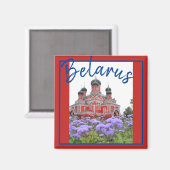 Aimant Église rouge de l'architecture de la Biélorussie M (Recto/Verso)