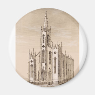 Aimant Église Saint-Nicolas de New York croquis vintage