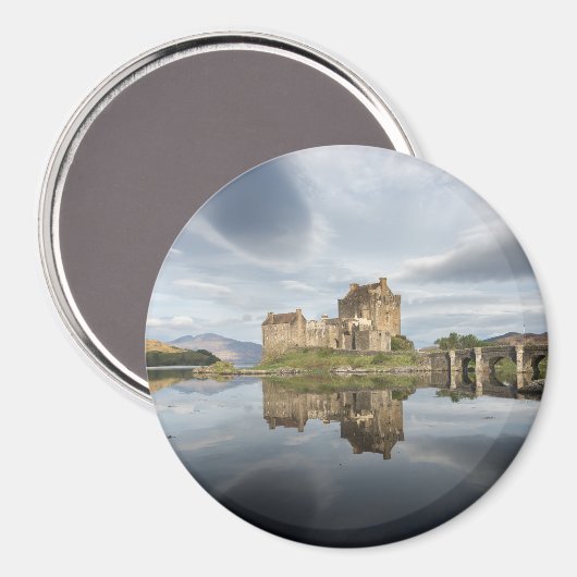 Aimant Eilean Donan Castle avec réflexion en Ecosse (Recto/Verso)