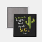 Aimant El Paso Cactus Funny Retro (Recto/Verso)