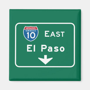Aimant El Paso, panneau routier de TX