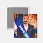 Aimant El presidente de El Salvador, Nayib Bukele (Recto/Verso)