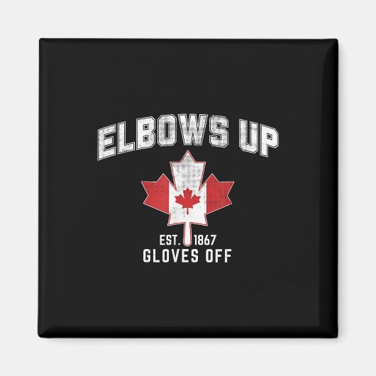 Aimant Elbows Up Est 1867 Feuille d'érable canadienne Can (Devant)
