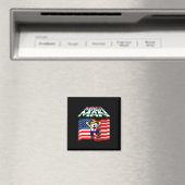Aimant Élection 2024 Drapeau Américain Mega Man drôle Pré (In Situ (Lave-vaisselle))