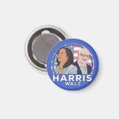 Aimant Élection Harris Walz (Recto/Verso)
