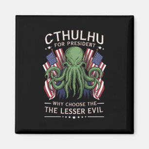 Aimant Élections drôles 2024 Cthulhu pour président