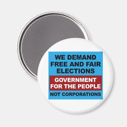 Aimant Élections libres et équitables (Recto/Verso)