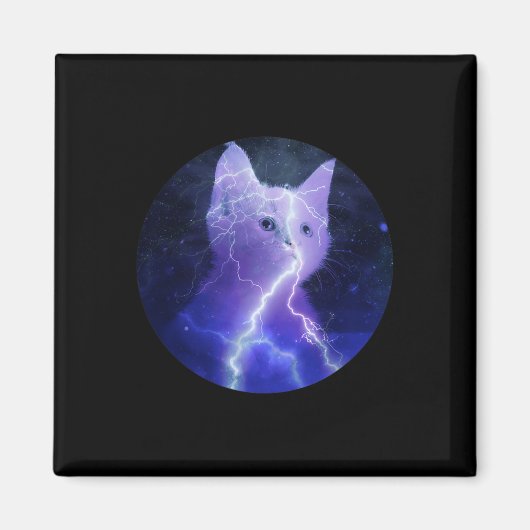 Aimant Électricité Chat Éclair Graphique Art Chat Maman (Devant)