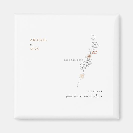 Aimant Élégance dans la simplicité Caramel Mariage Date d (Devant)