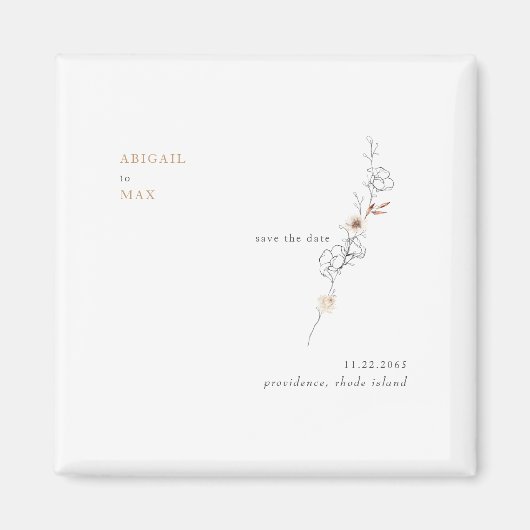 Aimant Élégance dans la simplicité Caramel Save The Date (Devant)