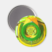 Aimant Elégance d'or : Beau art rose jaune africain (Recto/Verso)