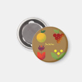 Aimant Elégance dorée Fruit Floral moderne (Recto/Verso)