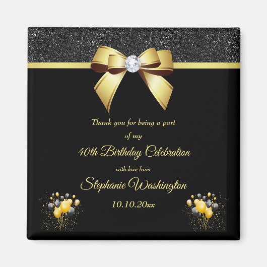 Aimant Elégance flamboyante Anniversaire Merci Favoriser (Devant)